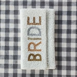 Beaded bridal clutch